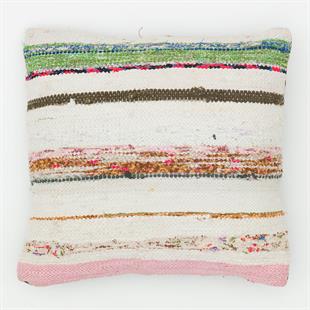 ÇOK RENKLİ EL DÜĞÜMLÜ ÇAPUT PALA KİLİM YASTIK KILIFI