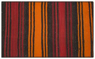 TURUNCU SİYAH RENGİ ANADOLU KİLİM PASPAS