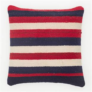 ÇOKLU RENK EL DÜĞÜMLÜ KEÇİ KILI YASTIK KILIFI