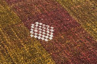 SARİ MÜRDÜM RENGİ EL DOKUMA KEÇİ KILI KİLİM PASPAS