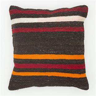 ÇOKLU RENK EL DÜĞÜMLÜ KEÇİ KILI YASTIK KILIFI