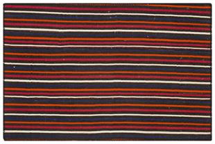 ÇOK RENKLI ÇİZGİLİ DESEN EL DOKUMA KEÇİ KILI  KİLİM PASPAS