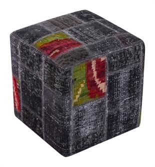 SİYAH HALI KARABAĞ KİLİM KARIŞIK EL DOKUMA PUF