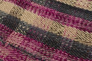 EŞSİZ EL DOKUMA SİYAH LİLA RENGİ ÇİZGİLİ DESEN  DOKUMA PASPAS