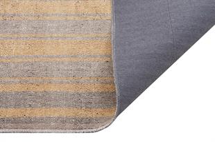 GENELEKSEL EL DOKUMA AÇİK KAHVERENGİ ÇİZGİLİ DESEN YÜN KİLİM