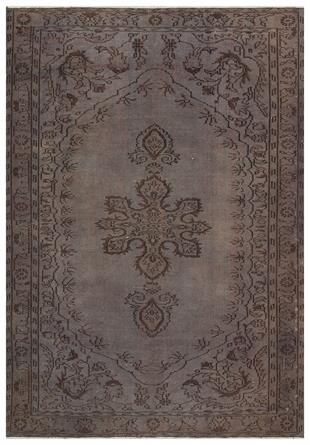 GERÇEK EL DOKUMA GRİ RENGİ GÖBEKLİ ESKİTME VİNTAGE HALISI