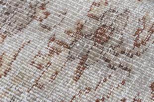 GRİ KAHVERENGİ ÇİÇEKLİ DESEN EL DOKUMA VİNTAGE RETRO HALI