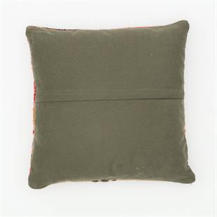 GERÇEK EL DOKUMA RENKLİ BOHEM DESEN YÜNLÜ KİLİM YASTIK KILIFI