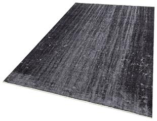 GERÇEK EL DOKUMA SİYAH RENGİ RETRO VİNTAGE HALISI