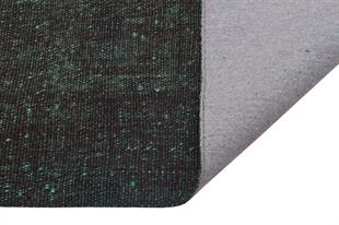 GERÇEK EL DOKUMA SİYAH RENGİ DESENSİZ KEÇİ YÜN KİLİM