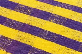 GERÇEK EL DOKUMA MOR SARİ RENGİ KENDİR KİLİM PASPAS