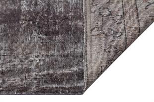 GERÇEK EL DOKUMA ANTRASİT RENGİ DESENSİZ YÜNLÜ VİNTAGE HALISI