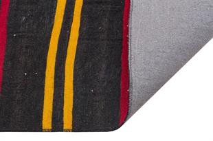 GENELEKSEL EL DOKUMA KAHVE KIRMIZI RENGİ KEÇİ KILI KİLİM