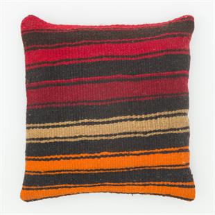 ÇOK RENKLİ ÇİZGİLİ DESEN ÇAPUT PALA KİLİM YASTIK KILIFI