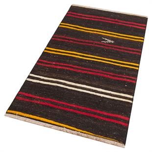 Çok Renkli El Dokuma Keçi Kılı Yün Yolluk  Kilim