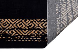 HALICA TENOM SİYAH ALTİN RENGİ ÇİÇEKLİ MODREN BAMBU HALI