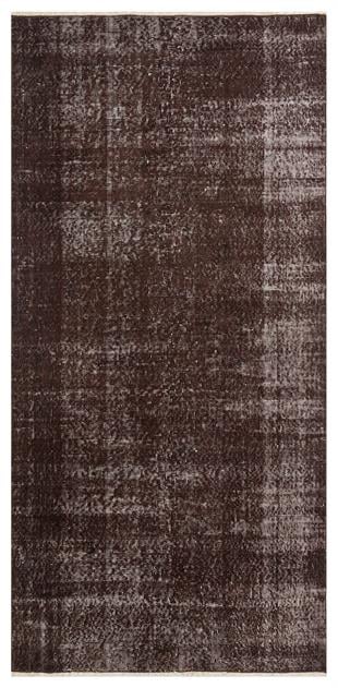 GERÇEK EL DOKUMA DESENSİZ KAHVERENGİ YOLLUK VİNTAGE HALISI