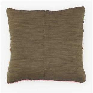 ÇOK RENKLİ EL DÜĞÜMLÜ ÇAPUT PALA KİLİM YASTIK KILIFI