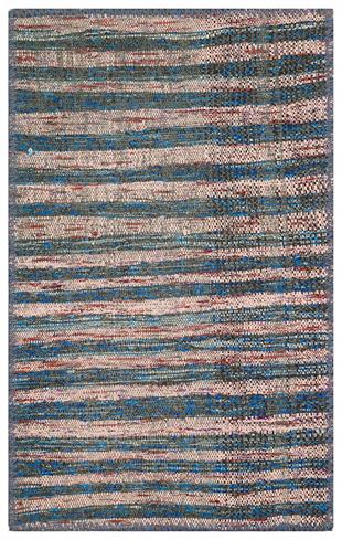 MAVİ PUDRA RENGİ ÇİZGİLİ DESEN ÇAPUT PALA KİLİM PASPAS