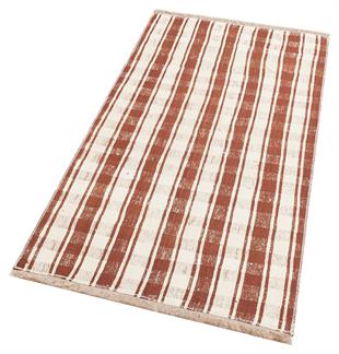 GERÇEK EL DOKUMA BEYAZ KAHVERENGİ KENDİR KİLİMİ