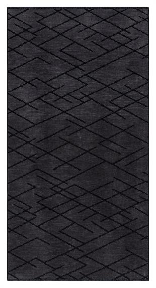 ANTRASİT RENGİ ISKANDİNAV DESEN MODREN ŞÖNİL DOKUMA KAYMAZ TABANLI HALI