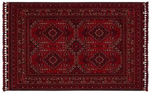 RED Antibakteriyel Afgan/Yağcıbedir Desenli Hav Toz Vermez Yıkanabilir Kaymaz İnce Dokuma Halı 