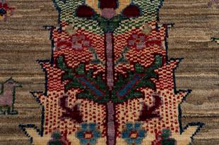 EL DOKUMA AFGAN HALISI HAYAT AĞACI DESEN KAHVERENGİ