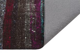 GERÇEK EL DOKUMA ÇOK RENKLİ DESEN KEÇİ KILI YÜN KİLİMİ