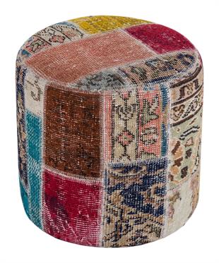 DOĞAL EL DOKUMA ANADOLU KİLİM PATCHWORK PUF