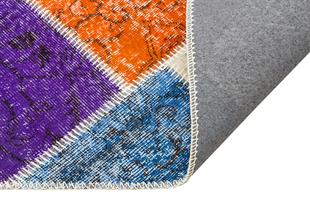 Geneleksel El Dokuma Çok Renkli Patchwork Halı