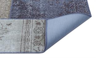 Geneleksel El Dokuma Gri Tonleri Patchwork Halı