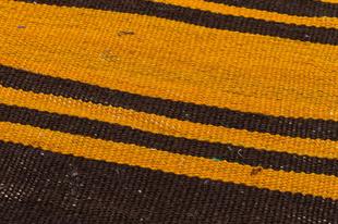 GERÇEK EL DOKUMA SİYAH TURUNCU RENGİ KEÇİ KILI YÜNLÜ PASPAS