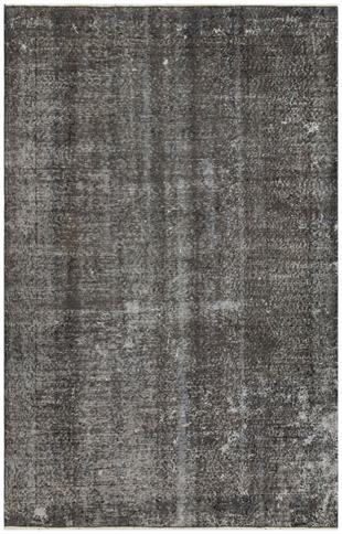 GERÇEK EL DOKUMA ANTRASİT RENGİ DESENSİZ YÜNLÜ VİNTAGE HALISI