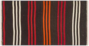 TURUNCU BEYAZ RENGİ KEÇİ KILI EL DOKUMA YÜN KİLİM