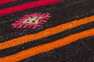 GERÇEK EL DOKUMA RENKLİ GEOMETRİK DESEN KİLİM PASPAS