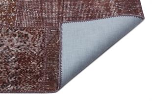 KAHVERENGİ GELENKSEL EL DOKUMA PATCHWORK HALI