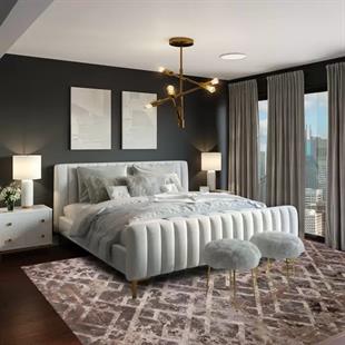 HALICA CRAFT GRİ BEJ RENGİ GEOMETRİK DESEN SALON HALISI