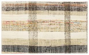 GENELEKSEL EL DOKUMA BEJ TEAL RENGİ ÇAPUT KİLİM PASPAS