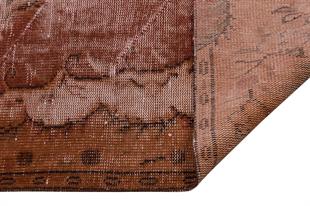 GENELEKSEL EL DOKUMA KAHVERENGİ GÖBEKLİ  VİNTAGE SALON  HALI