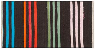Renkli Çizigili El Dokuma  Doğal Keçi Kılı Yünlü Yolluk Kilim