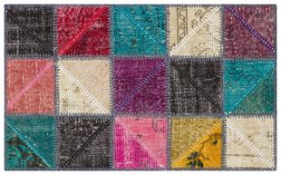 GENELEKSEL EL DOKUMA MULTİ  RENGİ PATCHWORK HALI PASPAS