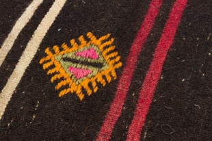 EL DOKUM YÜNLU ANADOLU SİYAH KİLİM