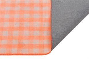 EL DOKUMA BAKİR RENGİ KARELİ DESEN KENDİR KİLİM 