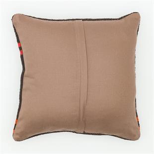 KIRMIZI ÇİZGİLİ SİYAH RENK EL DOKUMA YASTIK KILIFI