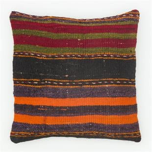  KAHVERENGİ RENK TURUNCU KIRMIZI ASTARLI YASTIK KILIFI