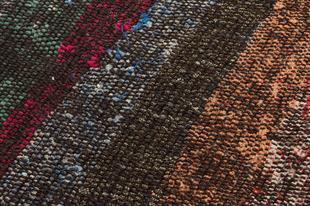  Koyu Rengi El Dokuma  Çaput Pala Yünlü Kilim