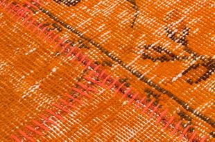 Geneleksel El Dokuma Turuncu Rengi Patchwork Halı