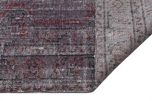 GENELEKSEL EL DOKUMA ANTRASİT RENGİ ESKİME VİNTAGE SALON HALISI