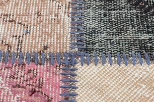 GENELEKSEL EL DOKUMA MULTİ  RENGİ PATCHWORK HALI PASPAS