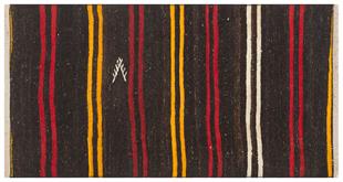 Çok Renkli El Dokuma Keçi Kılı Yün Yolluk  Kilim